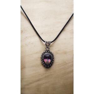 Mystic Topaz Teardrop Pendant Necklace Sterling Silver 925 Rainbow Gem Vintage